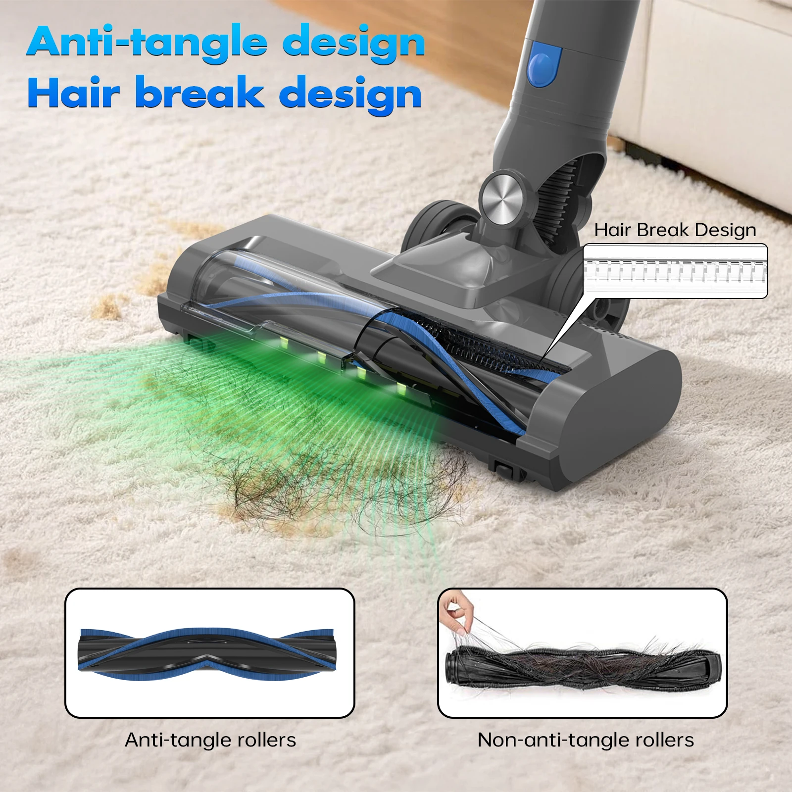 UL Lightweight Cordless Vacuum Cleaner 6 in 1 High Suction Powerful Stick Vaccum for Home Floor Cleaning With HEPA Filtration