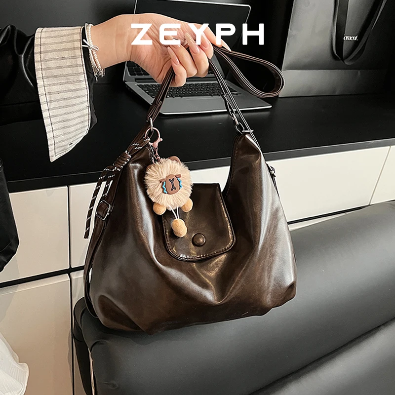 

Zeyph Fashion Leather Tote Bag For Women 2025 Tend Female Simple Large High Capacity Shoulder Side Bag Handbags