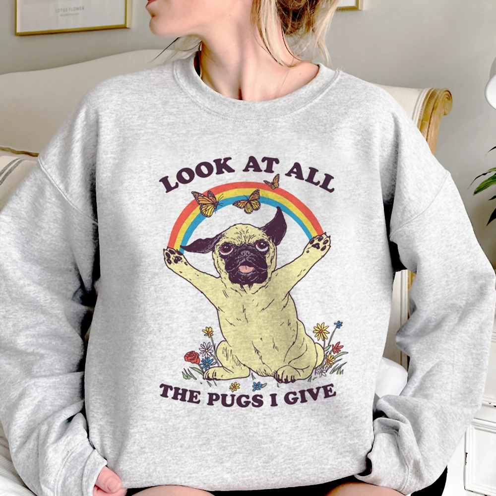 

Pug hoodies women Korean style aesthetic sweatshirts pulls female streetwear Hood