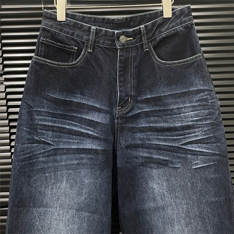 KBQ الصلبة تقسم جيوب السراويل فضفاضة للنساء عالية الخصر مزاجه المرقعة زر بناطيل كاجوال أنثى الاسلوب المناسب جديد #3