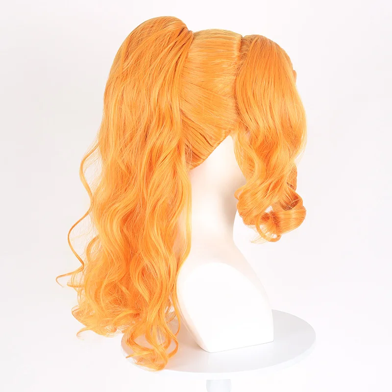 Parrucca cosplay Dazzle Adagio Anime Cosplay arancione resistente al calore capelli sintetici Prop Halloween Party Play Outfit per le donne