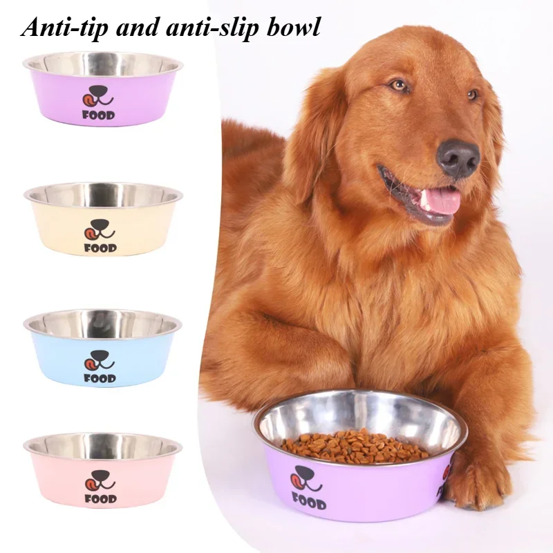 Non-slip Dog Bowls For Small Medium Large Dog Feeder Bowls And Drinkers Stainless Steel Pet Feeders Pets Dogs Accessories