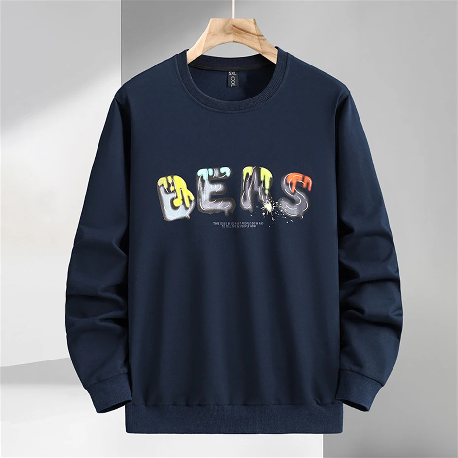 11XL Plus Size Sweatshirts Men Streetwear Spring Autumn Fashion Print Sweatshirt Male Big Size Pullover