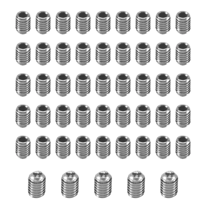 M3x4mm Stainless Steel Hex Socket Set Cap Point Grub Screws 50Pcs