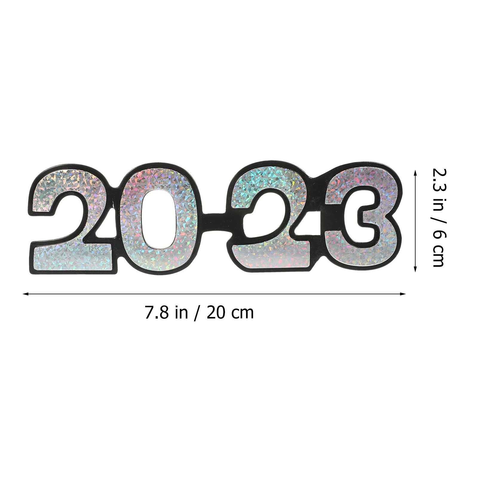 

Glasses Funny New Years Eve Plastic Year's Party Supplies Happy Decorate Silver Photo Props