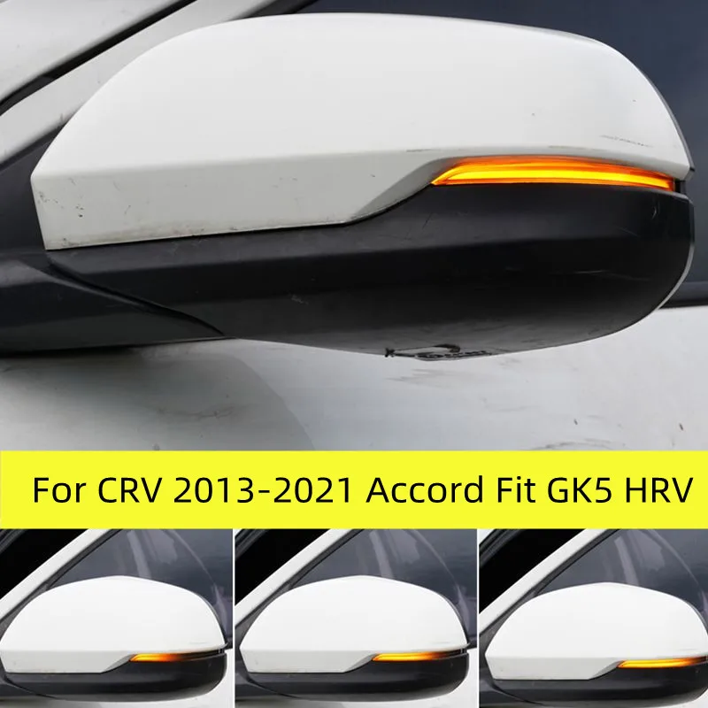 

2 шт. для Honda CRV 2013-2021 Accord Fit GK5 HRV динамические светодиодные боковые дверные крылья поворотный сигнал зеркальный световой индикатор мигалка