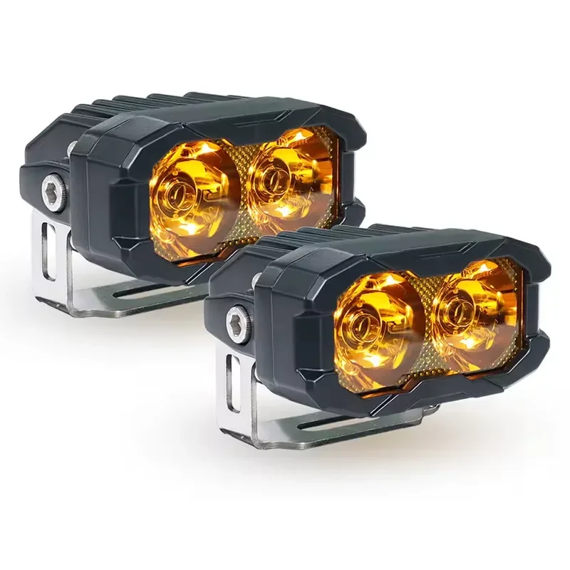 Premium Amber Light Emitting Diode Off-Road Lights for Off-Road Vehicles - The Best Yellow Pod Lights for Off-Road Adventures