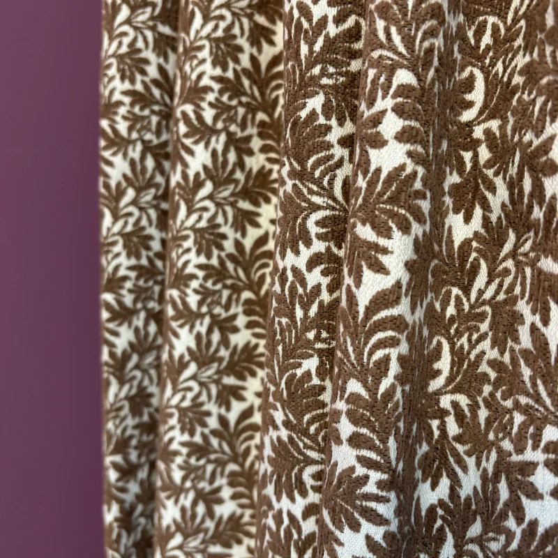 American Retro Brown Jacquard Thickened Blackout Curtains for Living Room Bedroom French Window Customized Products