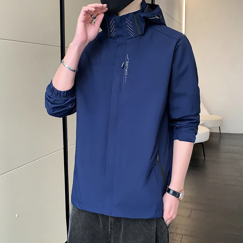 

Spring Autumn Casual Jacket Men/Women Outdoor Waterproof and Windproof Hooded Windbreaker Coats Korean Fashion Men Clothing