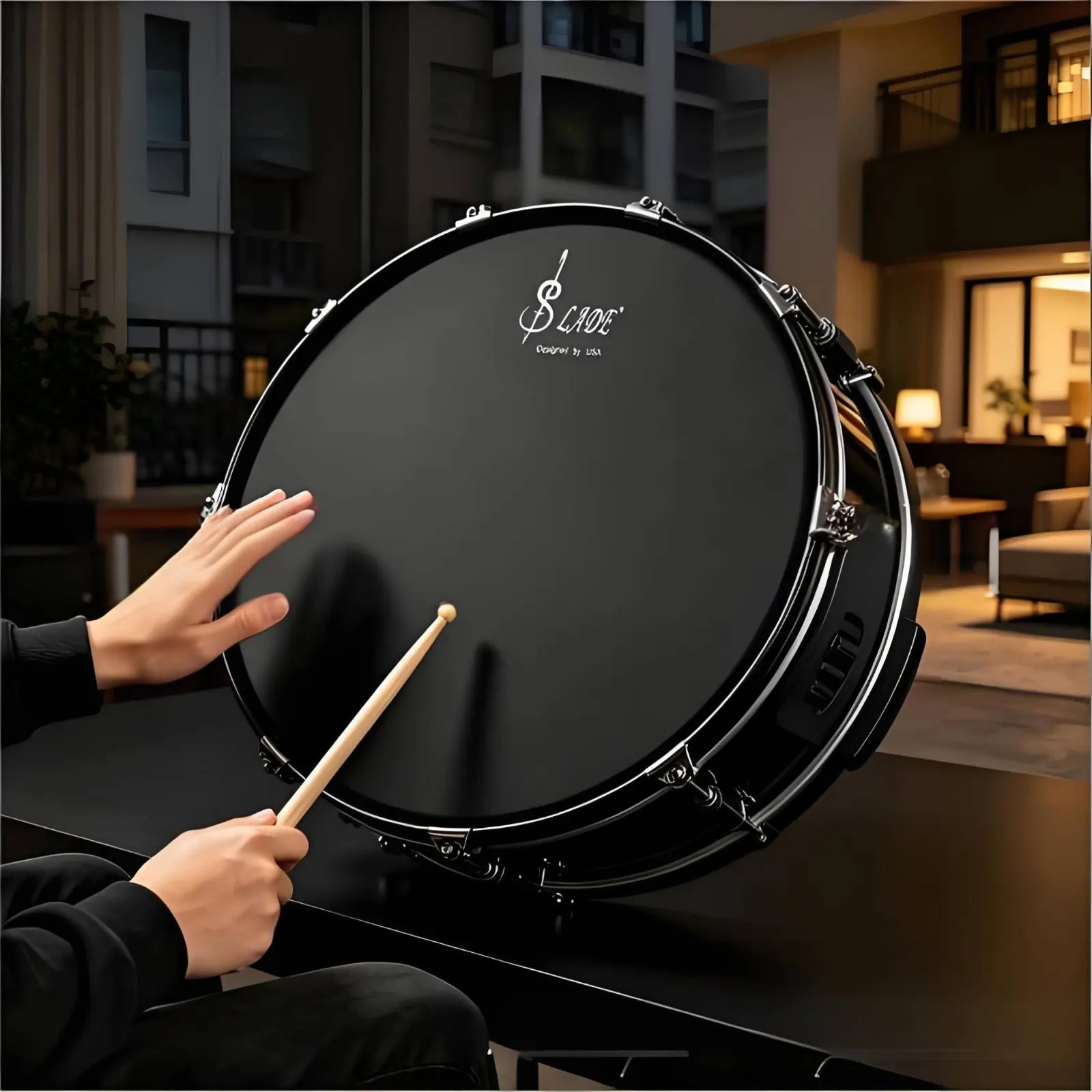 

14 Inch Black Drum Head Wear Resistant Musical Instrument Accessory for Drummers