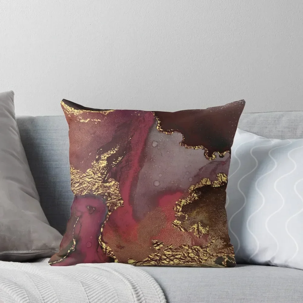 

Watercolor Mauve Purple Rust Orange and Gold, Modern Abstract Galaxy Throw Pillow Pillows Aesthetic pillow