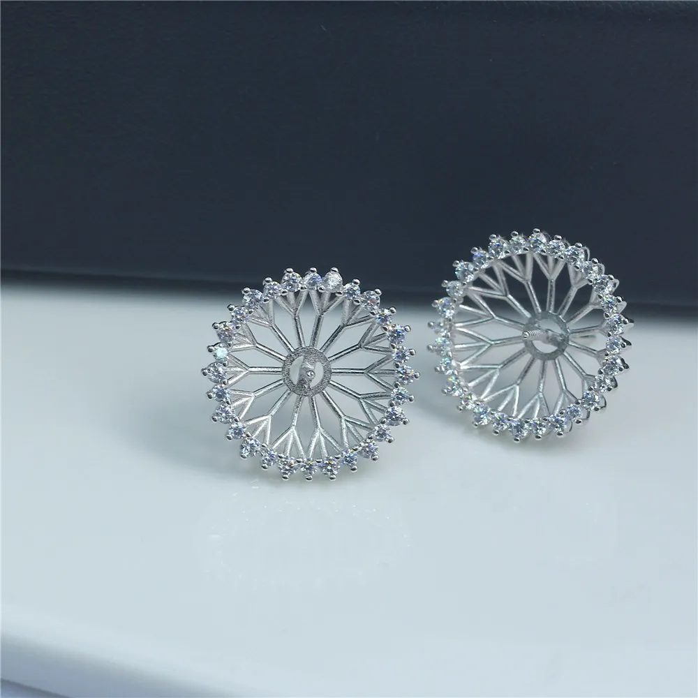 S925 Sterling Silver Pearl Earring Settings DIY Jewelry Making Supplies Blank Earring Posts for Handcrafted Accessories No Pearl