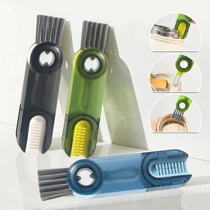 Herramienta de limpieza 3 en 1, cepillo para taza, microcepillos para tapa, producto útil, cepillo de limpieza multifunción para tapa de botella de agua de enfermería, 1-3 uds.