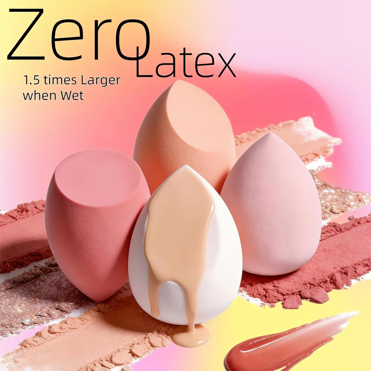 Set di spugne per trucco da 7 pezzi con custodia per liquidi, crema, polvere: adatto ai viaggi e morbidi