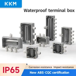 Customized Outdoor IP65 Waterproof Junction Box with Terminal Block Plastic RainProof Cable Threading Wiring Junction Box 15A