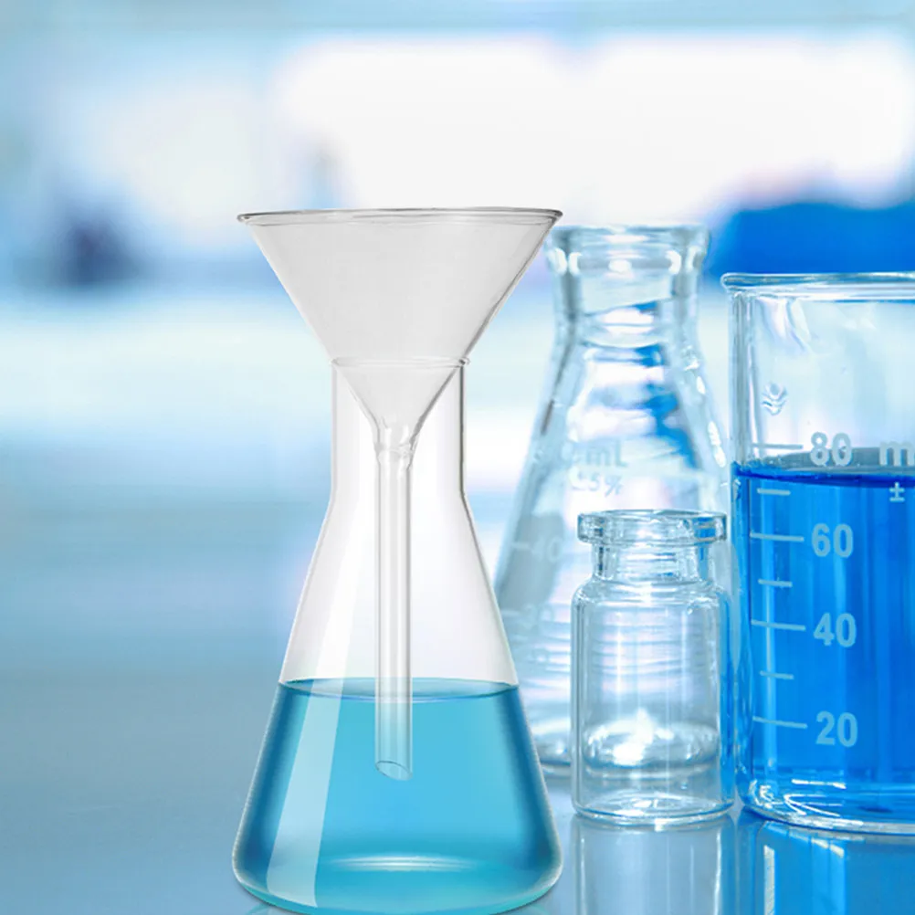 

75Mm Laboratory Glass Funnel Triangular Type Easy Clean for Filtration Scientific Experiment Chemistry Supply Liquid Transfer