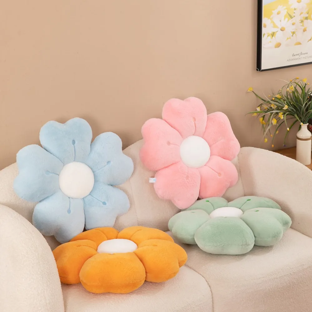Decoração para casa travesseiro de flor de cerejeira de pelúcia macio em forma de flor almofada de assento fácil rebote engrossado sofá decoração almofada escritório
