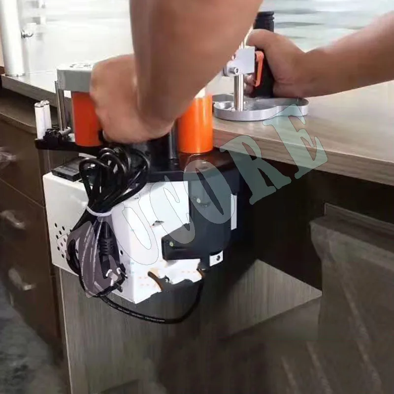 1100 واط صغيرة دليل حافة النطاقات آلة مزدوجة الجانب الإلتصاق المحمولة حافة بندر النجارة حافة النطاقات آلة 220 فولت مصنع