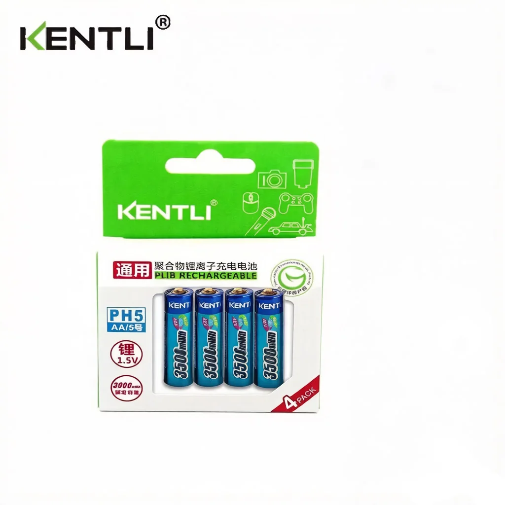 4PCS KENTLI AA Lithium Batteries 1.5v 3500mWh Rechargeable Wholesale Price for Electronic Products
