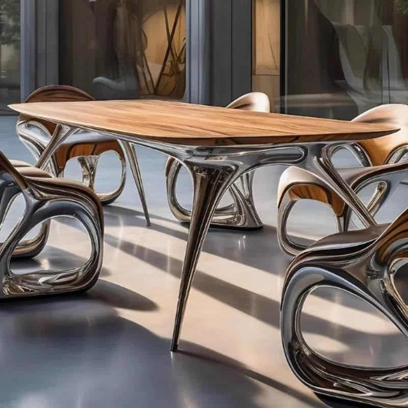 Curved Dining Table Coffee Table Commercial Space Office Hotel Advanced Technology Creative Table