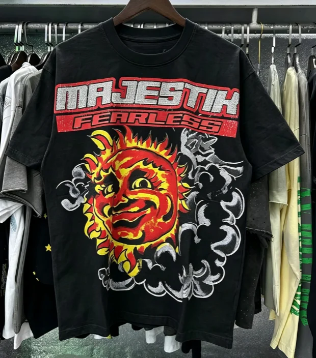 2026 Graphic Crop Tee for Men and Women Vintage Baggy Cotton Summer Tshirts Oversized Streetwear Short Sleeve T-shirt