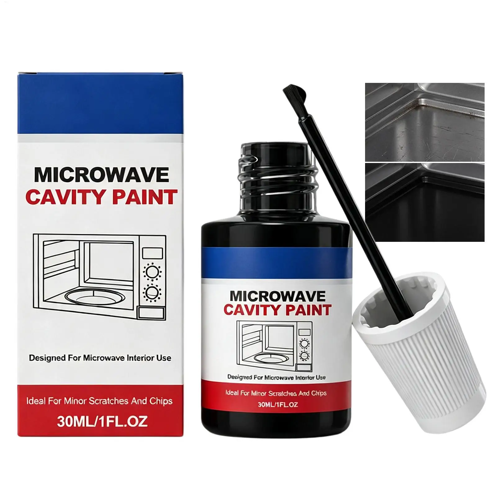 Heat Resistant Microwave Cavity Paint Black White Microwave Interior Touch Ups Paint Appliance Scratch Repair 30ml Cover Up Rust