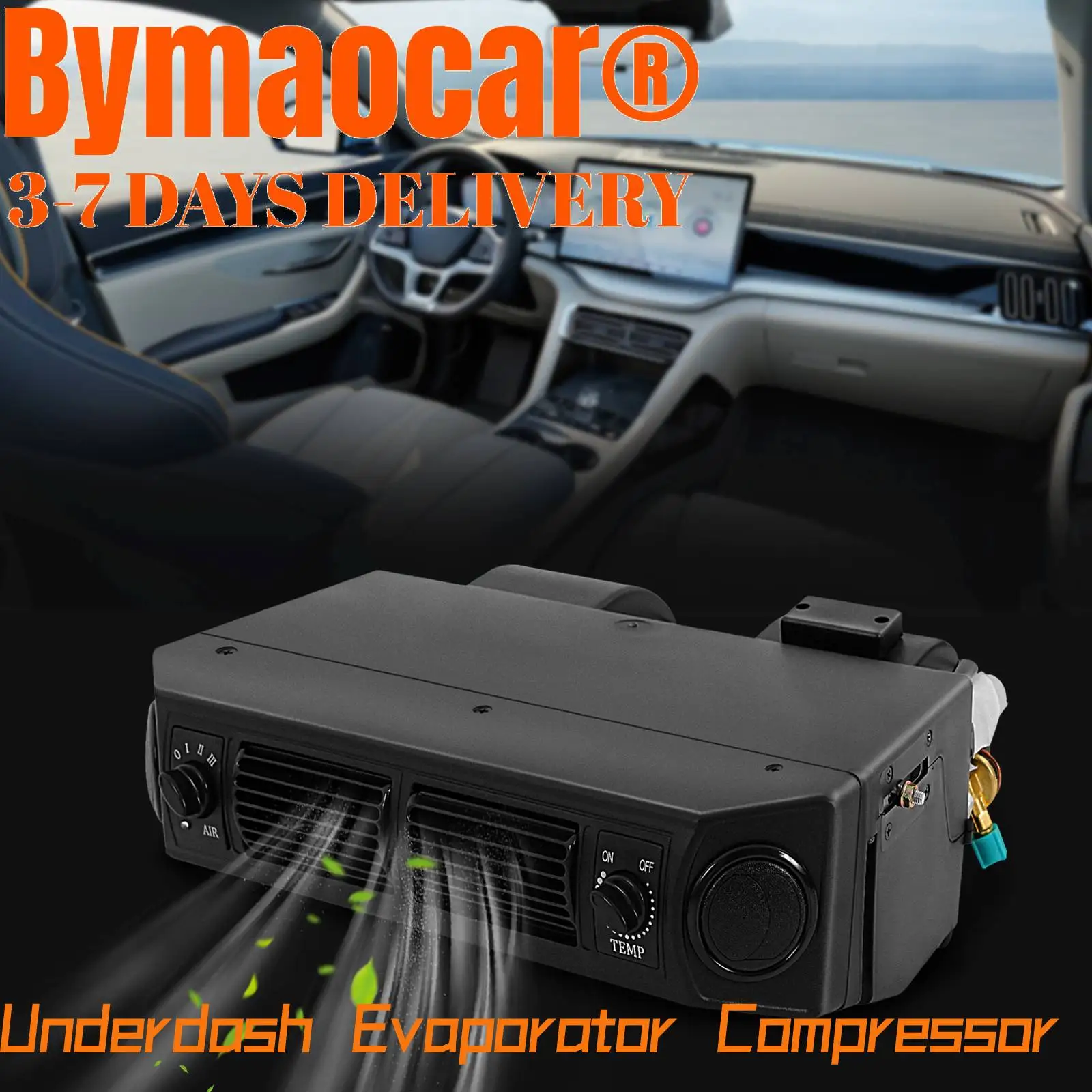 

Underdash Evaporator Compressor, Universal Under Dash Ac Air Conditioning Kit Cool 3-Speed 12v 30w Au for Car, Motorhomes, Heavy