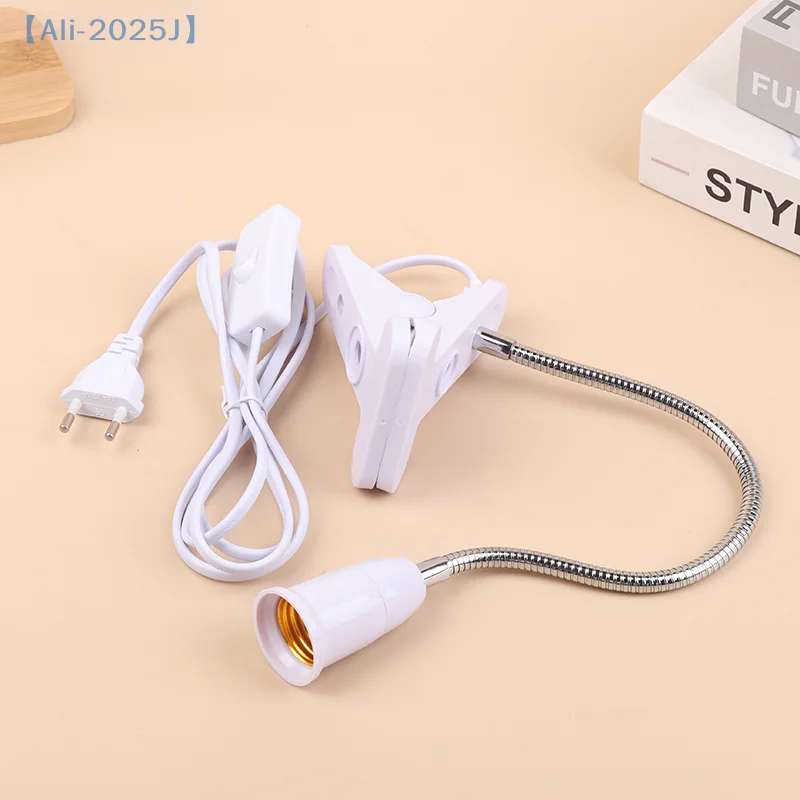 1.8M E27 Clamp Lamp Socket 360° Rotatable With EU Plug Switch Wire Hanging LED Holder Indoor Lighting Fixture Attachment