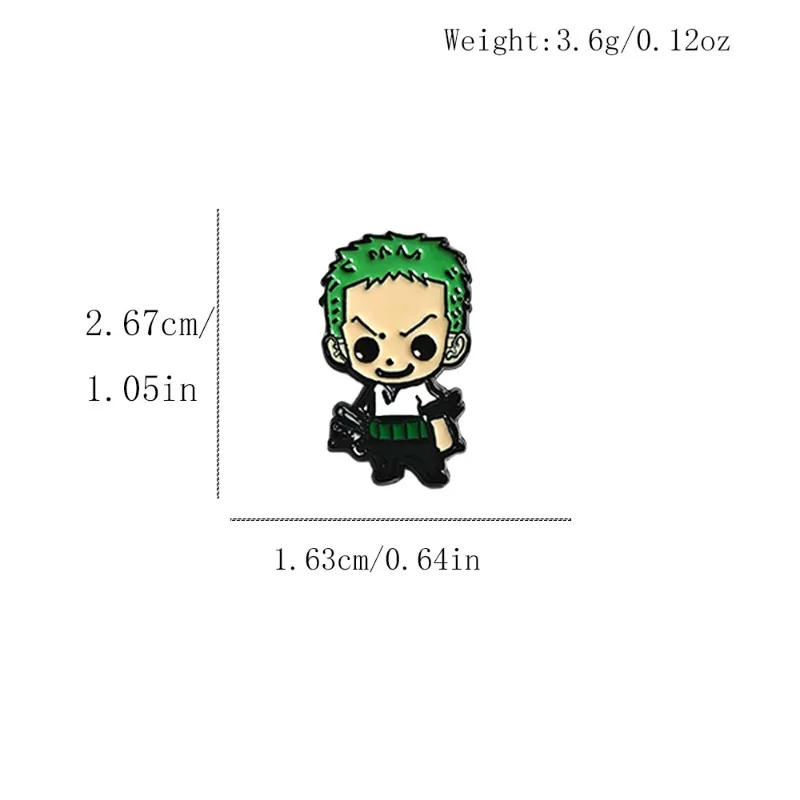 انمي ياباني قطعة واحدة زورو لوفي Kawaii الكرتون نمط بروش أنيمي البضائع هدية صغيرة