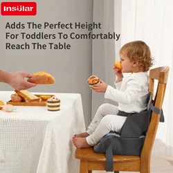 INSULAR Baby Booster Seat + Diaper Bag Convenient Travel Toddler Cushion Kid Chair Washable Straps Safety Buckle Muti-functional