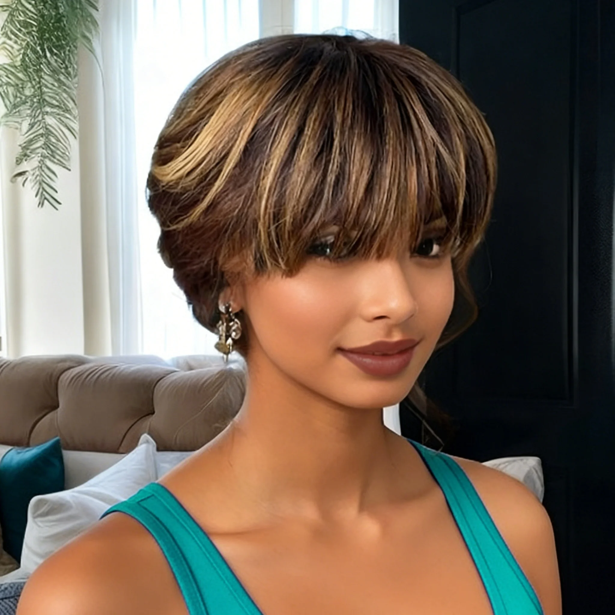 

Парик с стрижкой пикси, человеческие волосы, короткие парики пикси для чернокожих женщин, человеческие волосы, полный парик машинного производства