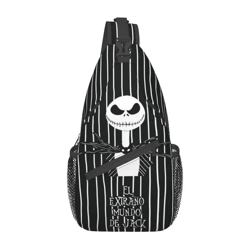 Custom The Nightmare Before Christmas Sling Bag Halloween Skull Jack Shoulder Crossbody Chest Backpack Cycling Camping Daypack