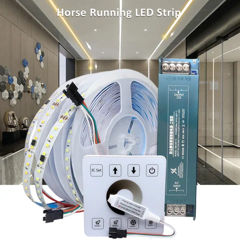 10m/rulle WS2811 LED-remsa för hästkapplöpning DC24V 2835SMD 120 LEDs/m rinnande vattenljus med pekskärmskontroll 8 best sales ws2811-styrenhet - №8