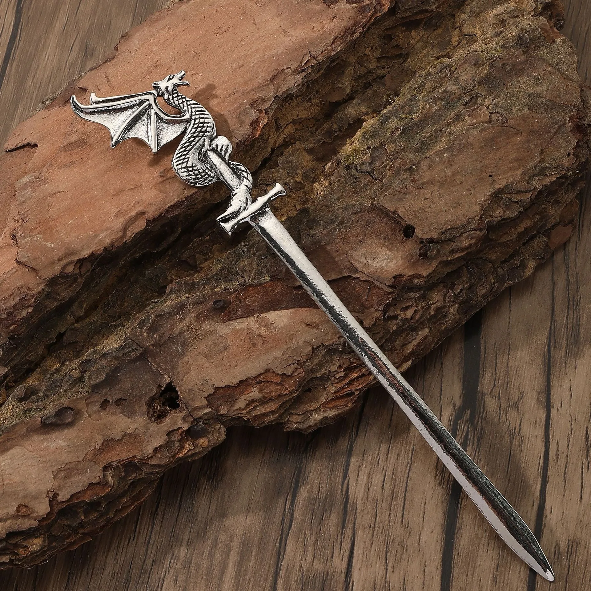 Retro Flying Dragon Sword Hair Clip Dominates Fashion Matching Hair Accessories Viking Style Accessories Party Birthday Gifts
