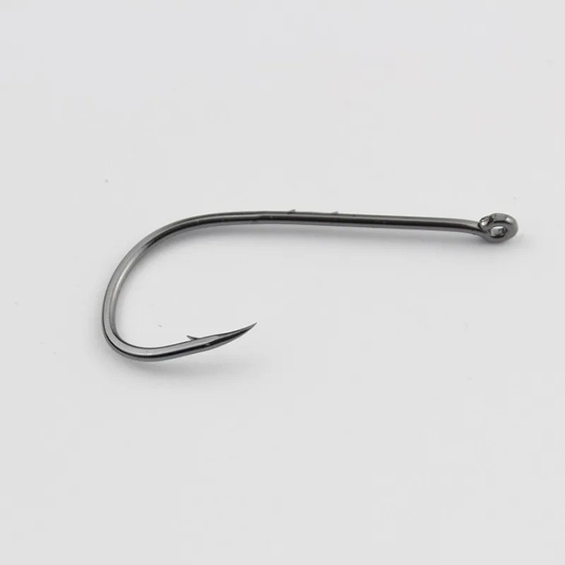 50p Long Handle Double Back Barbed Fish Hook Crooked Mouthed High Carbon Steel Circle Marine Fishing Accessories  Tool Tackle