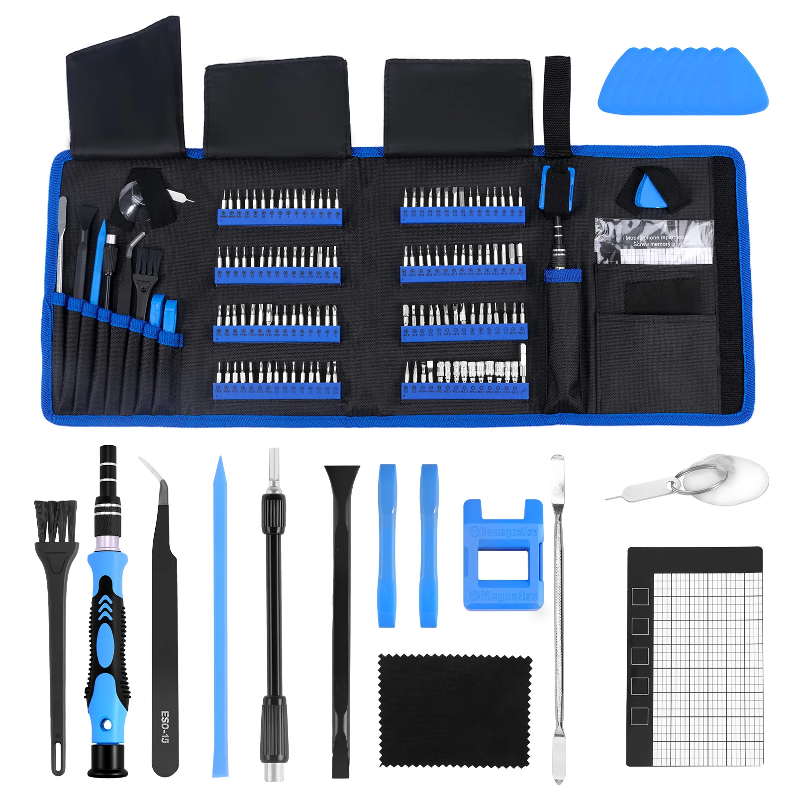 

142Pcs Manual Precision Screwdriver Set Ergonomic Electronics Repair Screwdriver with 120 Bits for Repairing Phone Computer