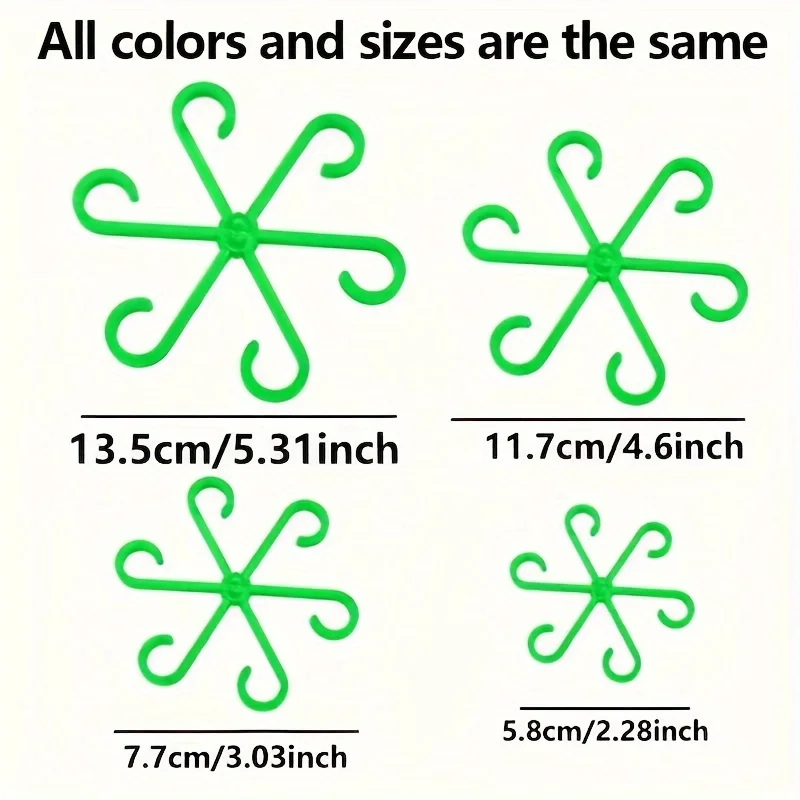 4 مشابك بلاستيكية لدعم النباتات، إطار تسلق الكرمة الخضراء الشفافة، مشابك جذعية نباتية قابلة للتعديل للتثبيت والنمو المستقيم #3