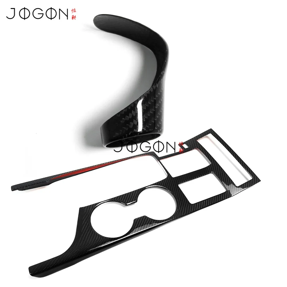 2Pcs LHD Real Carbon Car Interior Center Console Gear Shift Head Knob Panel Cover Trim For Lexus IS300 IS350 IS500 F-Sport 2021+
