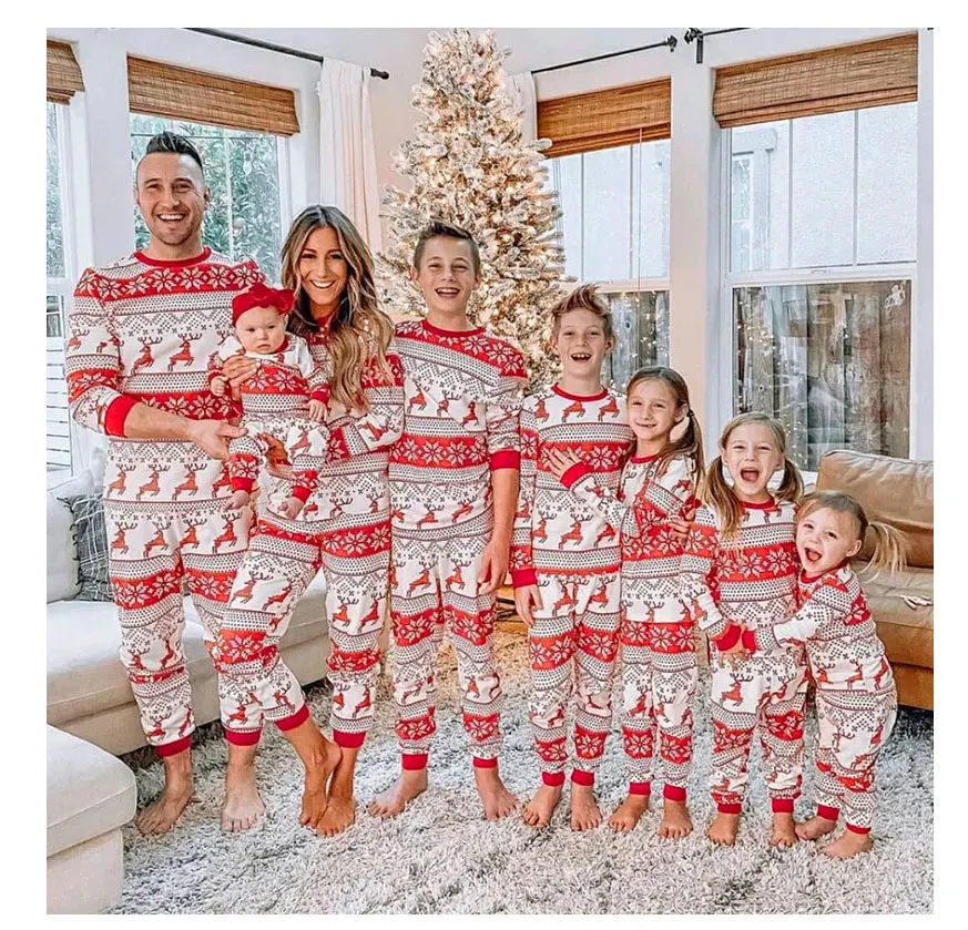 2025 neue Familie Weihnachten Pyjamas Mama Papa Kinder passende Kleidung Set Baby Strampler Pjs weiche lose 2-teilige Anzug Homewear Weihnachten Look – Detail 8