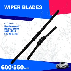 Front Wiper Blades Set For Honda Accord 8th EURO 2008 - 2015 CU CU2 MK8 VIII Windshield Windscreen 2009 2010 2014 2012 2013 2011