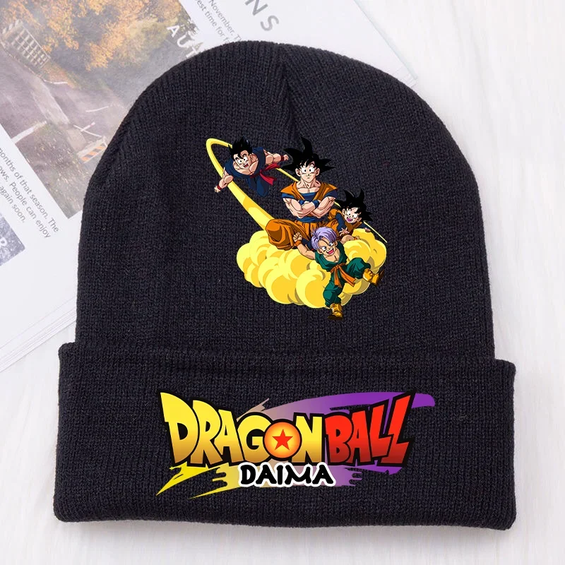 Dragon Ball Knitted Hat Letter Wool Bonnet Infant Cap Baby Outdoor Riding Casual Brimless Beanie Warm Beanie Kids Birthday Gifts