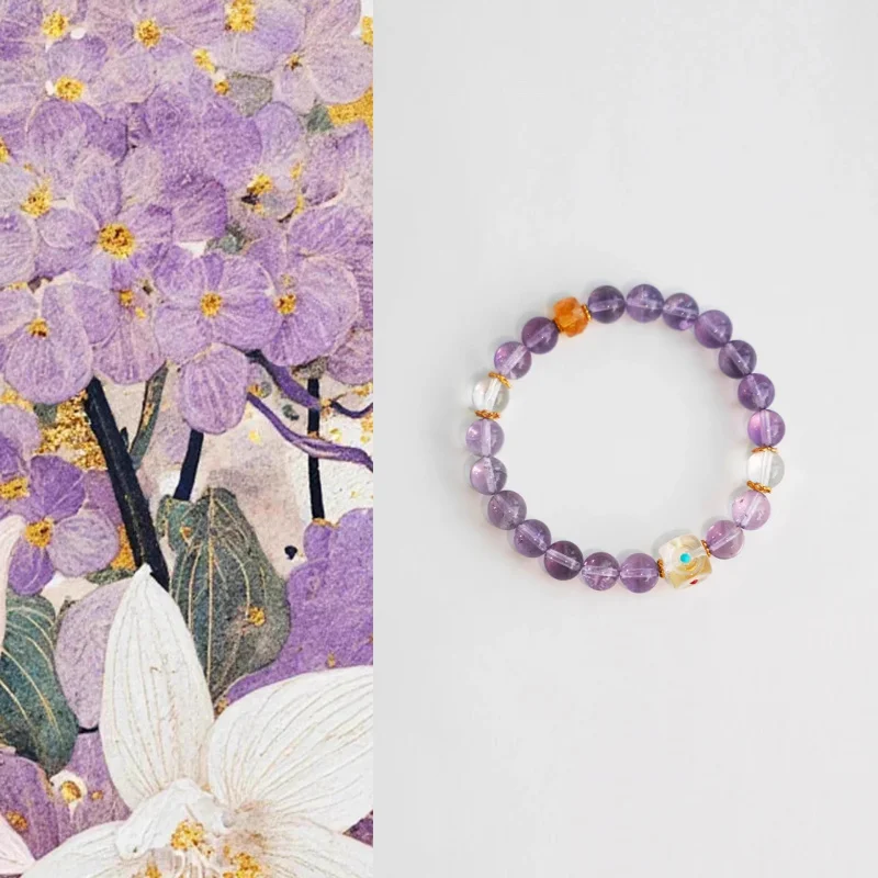 

National Style Natural Amethyst Exquisite Design Sense Good Luck Bracelet