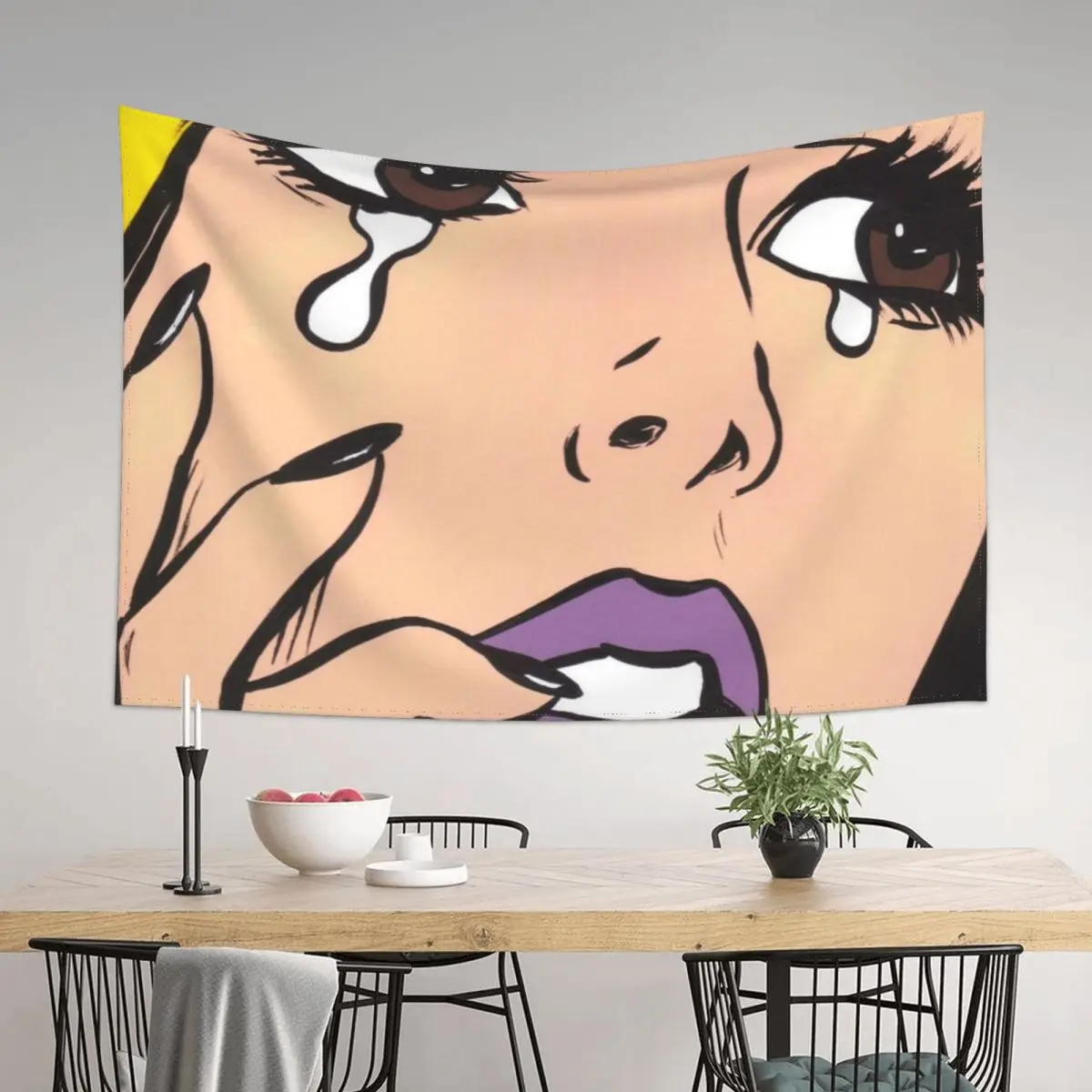 

Blonde Crying Comic Girl Tapestry Decor Home Room Decore Aesthetic Luxury Living Room Decoration Tapestry