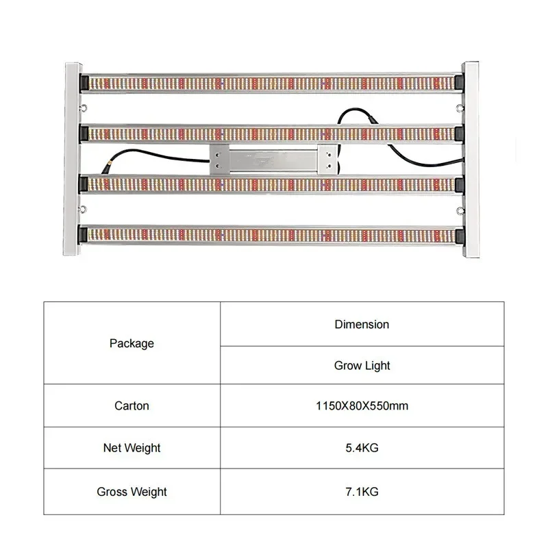 Grow Lights 4 x 100W Full Spectrum for Seed Starting Plant Sunlight Grow Light Strips Water Proof Hydroponics Growing System