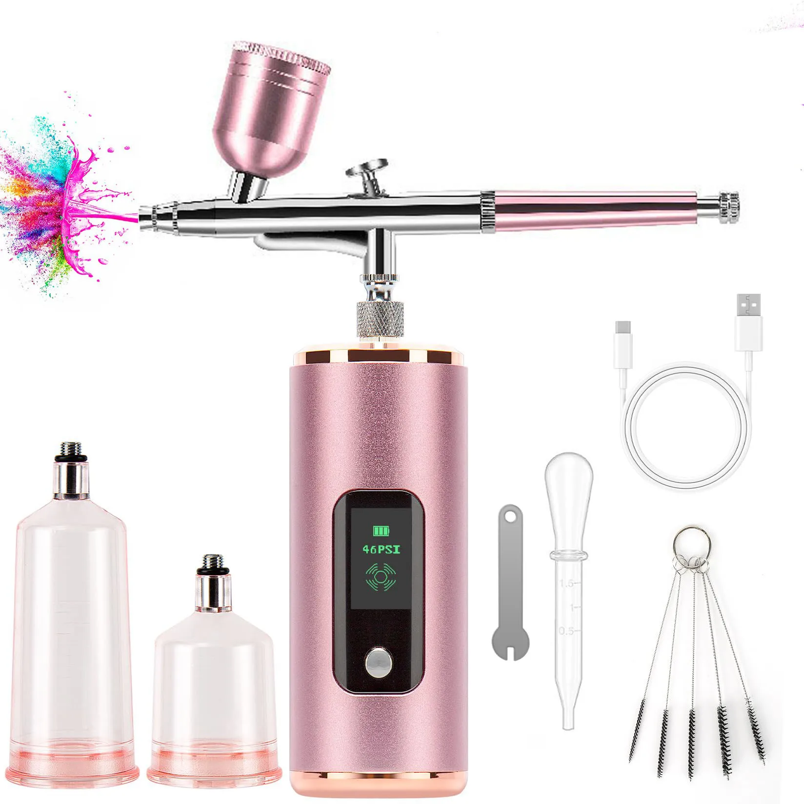 

OEM Barber Airbrush Facial Spray Kit Nano Brow Tint Permanent Makeup Nail Art Airbrush Spray printer With Air Compressor