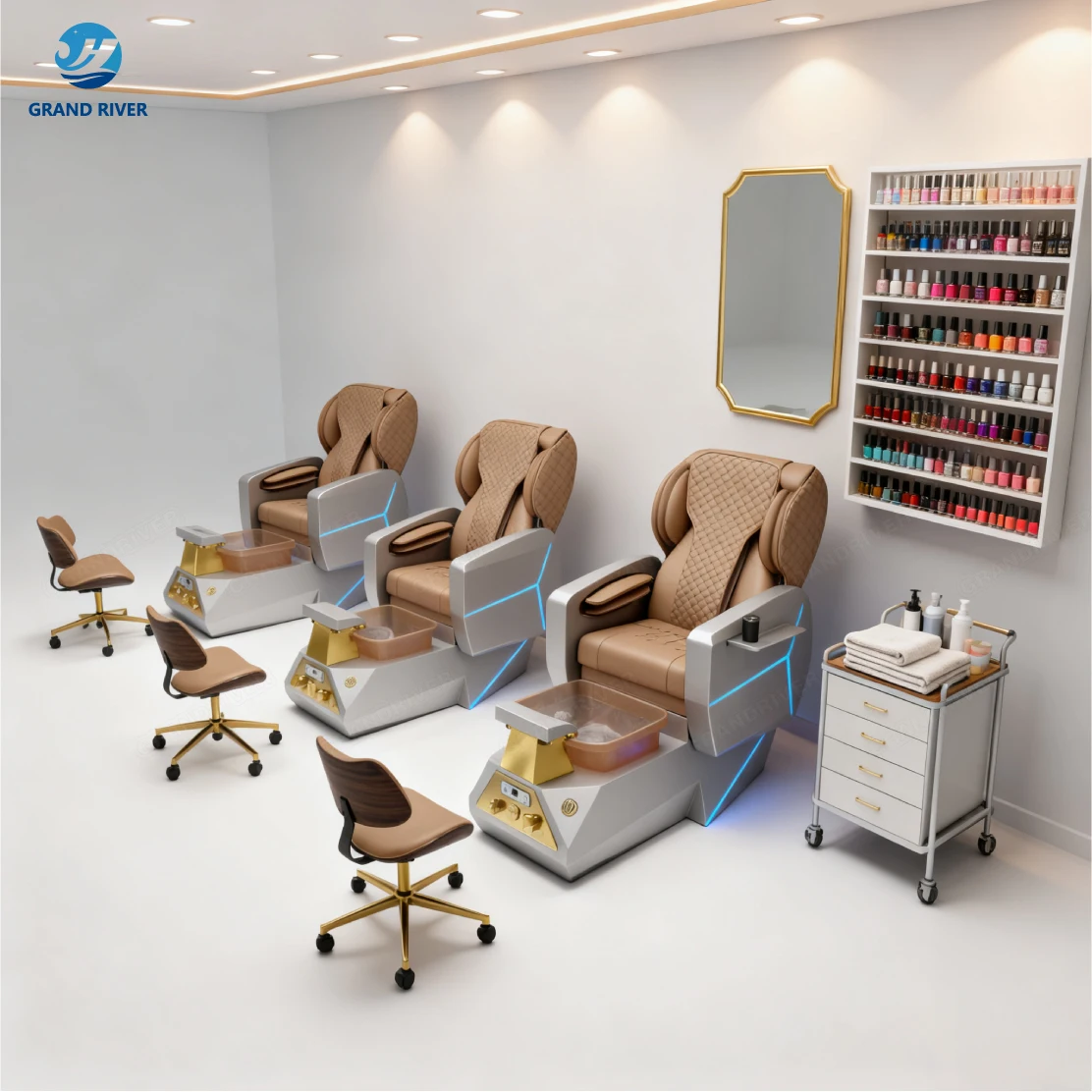 Massage Table,Salon Nail Spa Beauty Massage Pedicure Chairs Electric Ceramic Basin Manicure And Pedicure Chairs With Knead Massa