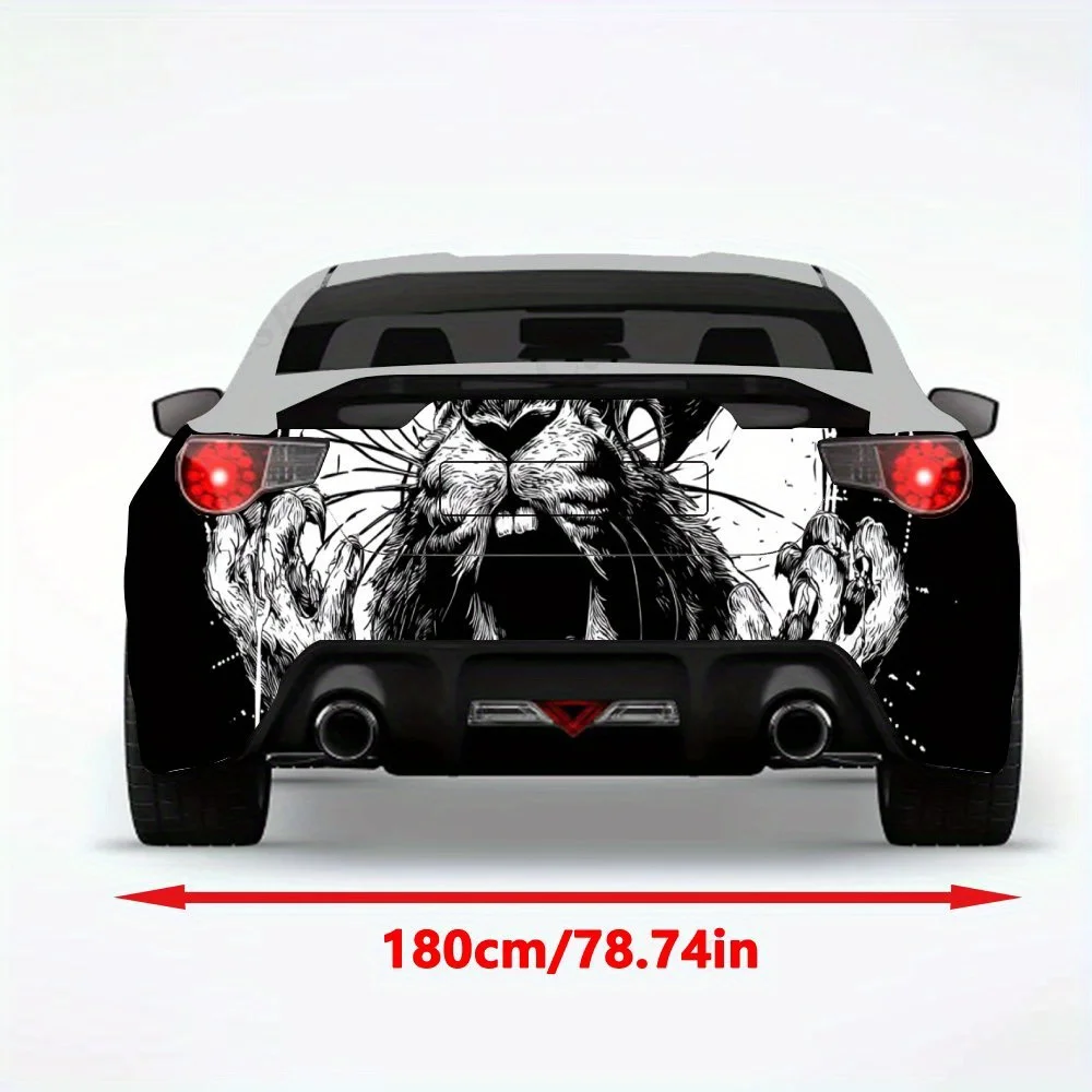 Horror Black Rabbit,Vinyl Decal for Car Rear, Waterproof Self-Adhesive Vinyl Stickers for Vehicle Tail and Bumper, Decoration Pr