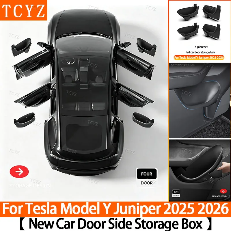 

TCYZ for Tesla Model Y Juniper 2025 2026 Door Side Storage Box Front Rear Side Interior Storage Box Modification Accessories