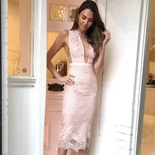 Sexy Lace Bodycon Evening Dress Wish New Style mid Waist Knitted Polyester Fabric Thickened No Sleeve Full Body Coverage