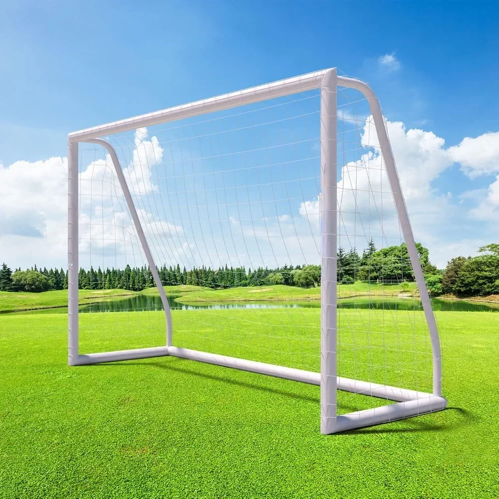 Soccer Goal Post Soccer Net for Backyard with Weatherproof UPVC Frame,Ground Stakes | Portable PVC Soccer Goal for All Ages